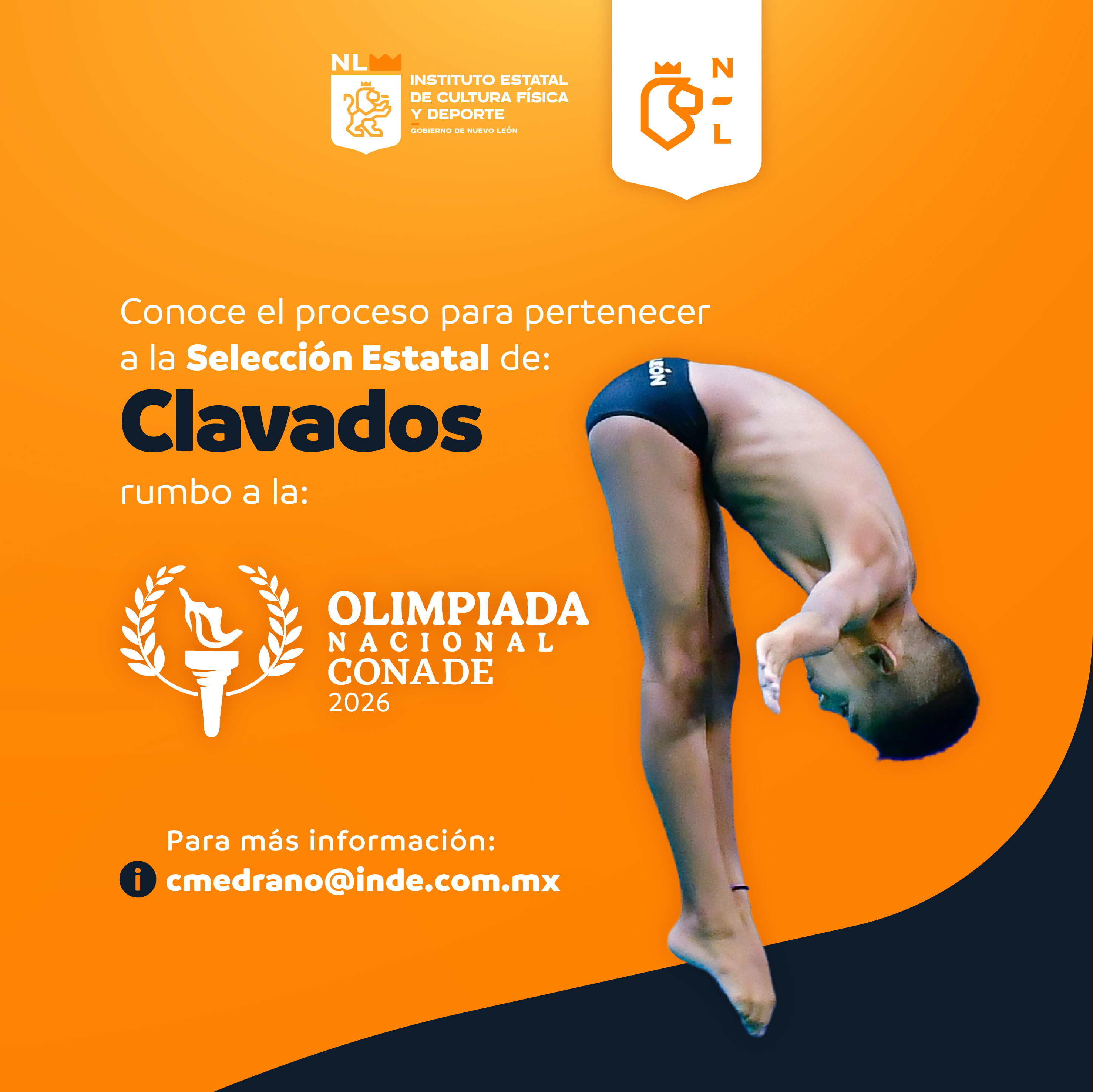 Proceso para pertenecer a la Selección Estatal de Clavados rumbo a la Olimpiada Nacional CONADE 2026