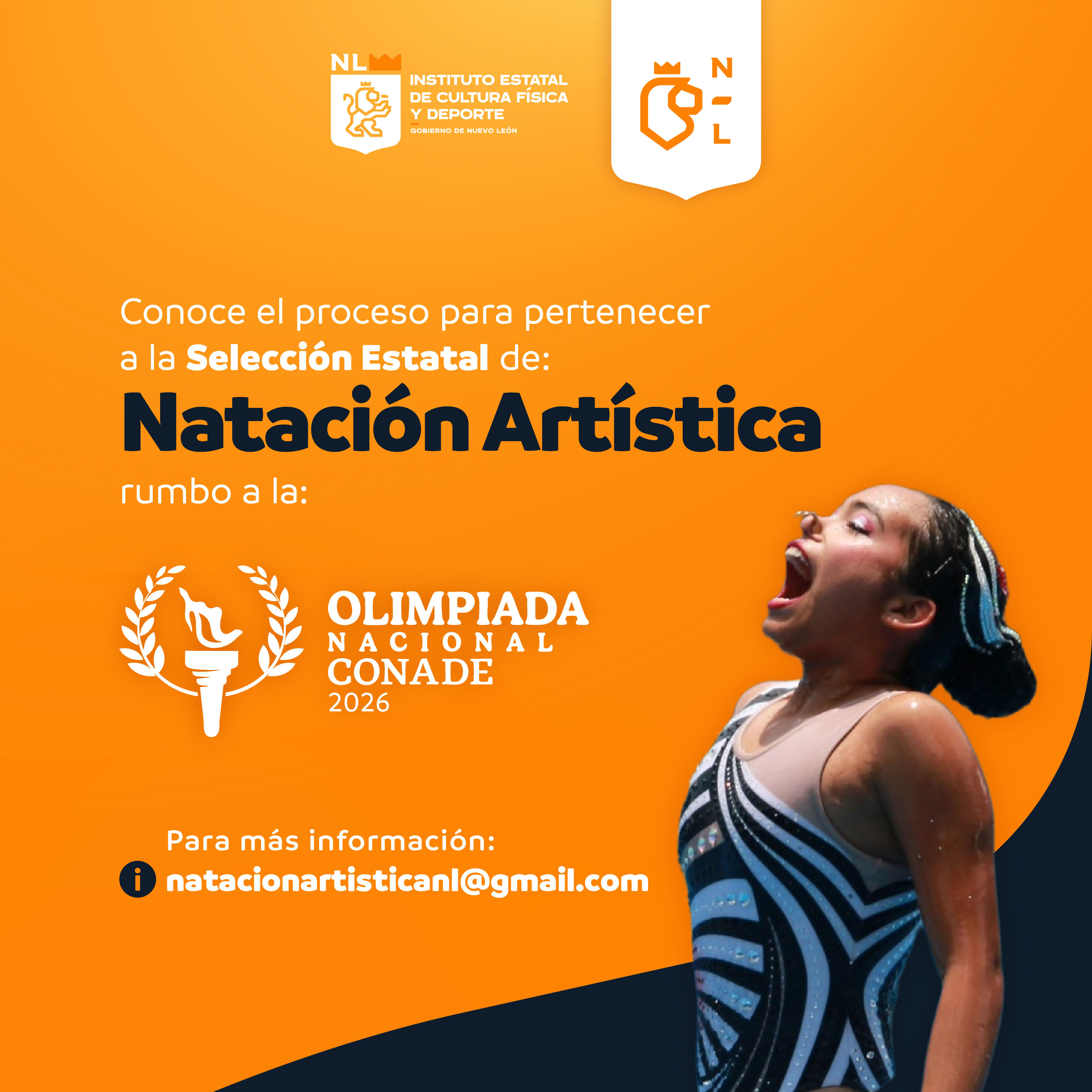 Proceso para pertenecer a la Selección Estatal de Natación Artística rumbo a la Olimpiada Nacional CONADE 2026
