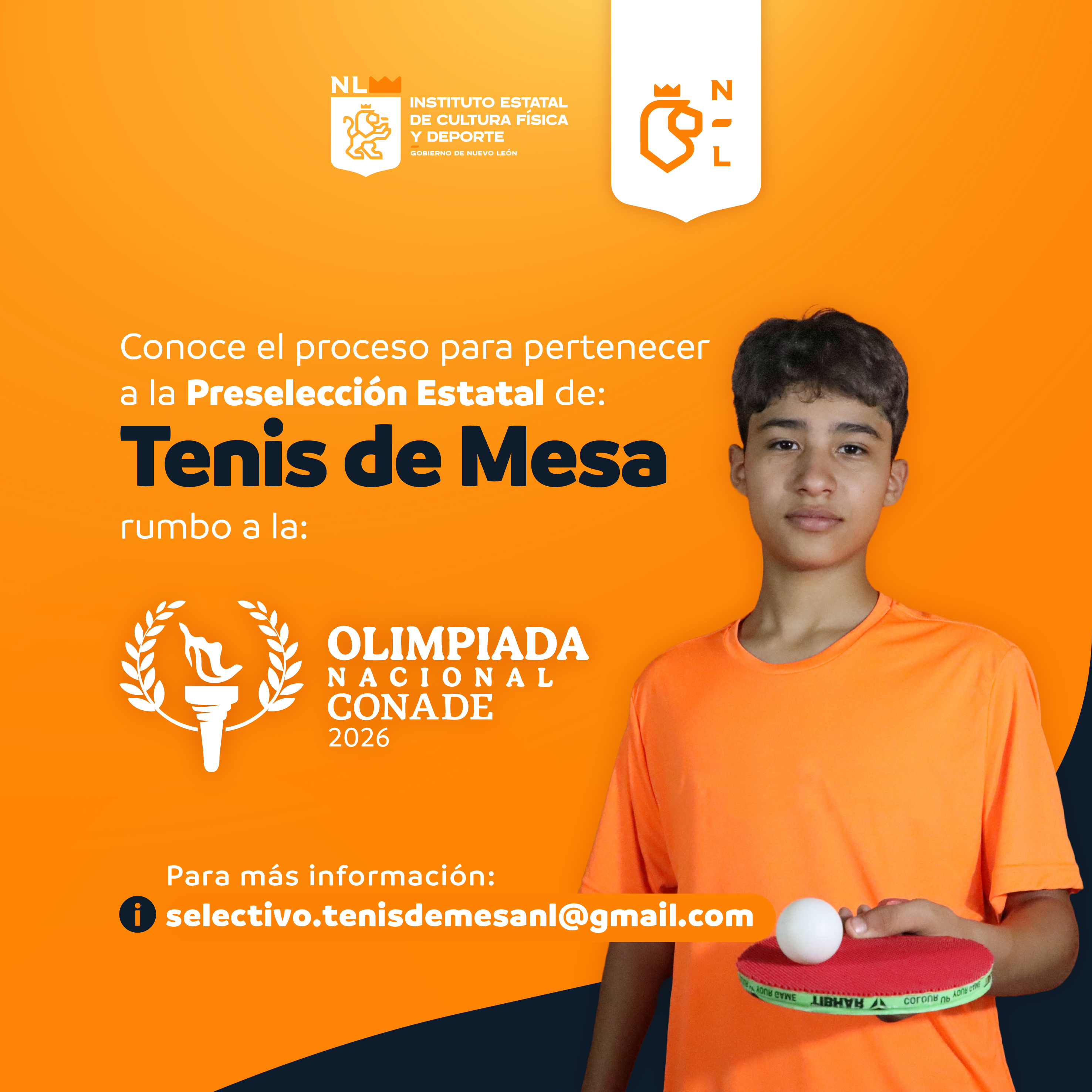 Proceso para pertenecer a la Preselección Estatal de Tenis de Mesa rumbo a la Olimpiada Nacional CONADE 2026