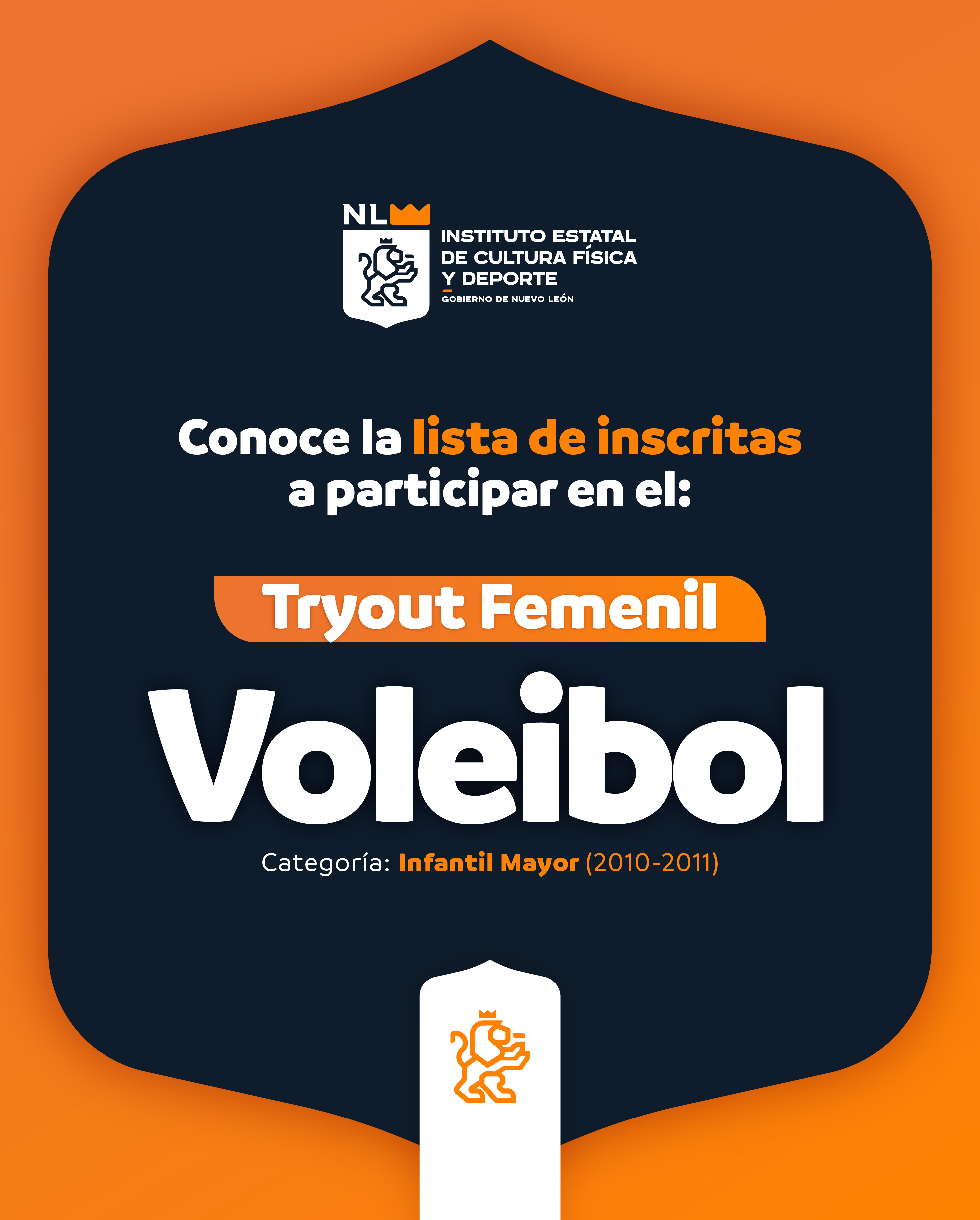 Tryout Femenil de Voleibol: Categoría Infantil Mayor (2010 - 2011)