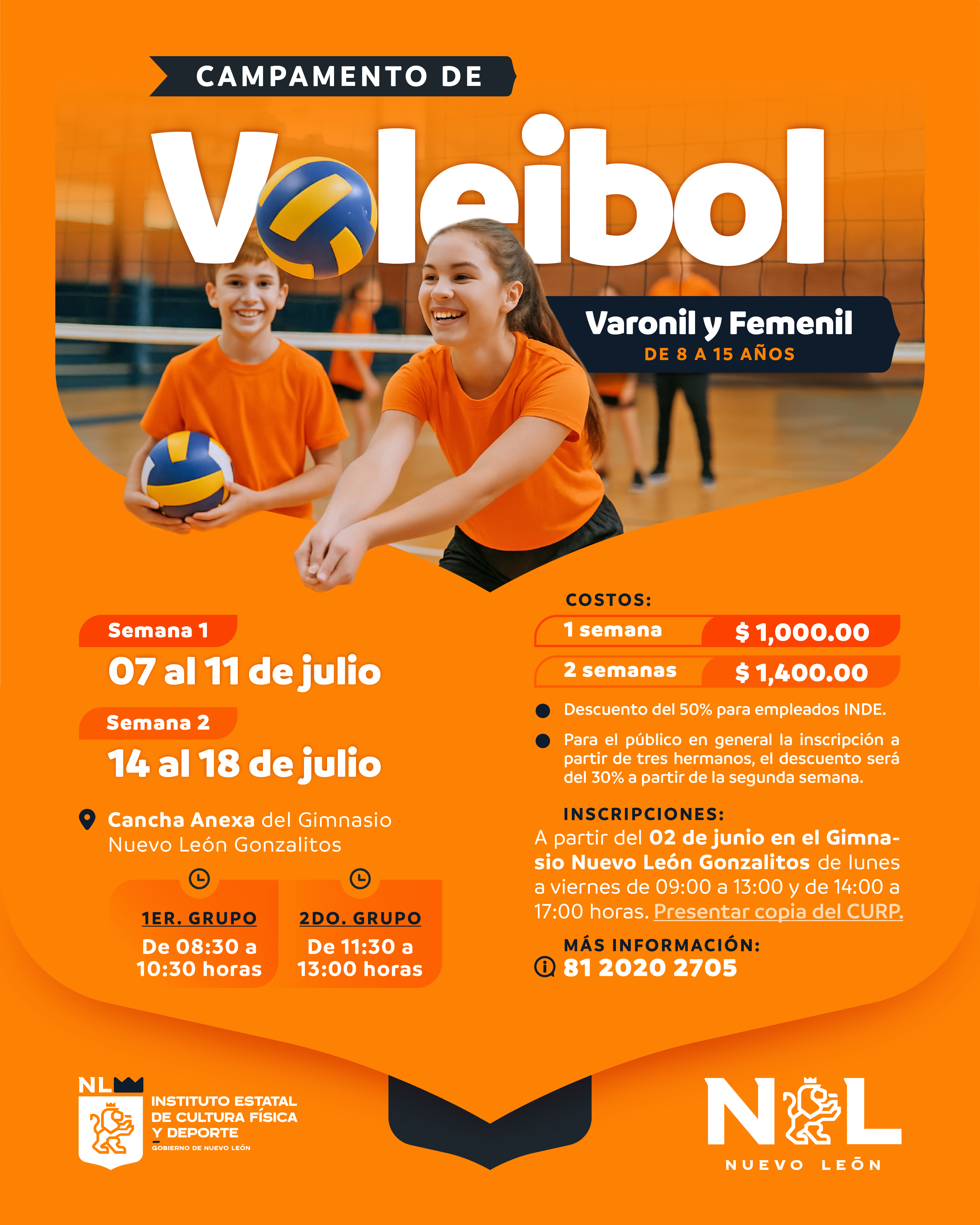 Imagen del evento Campamento de Verano 2025 de Voleibol