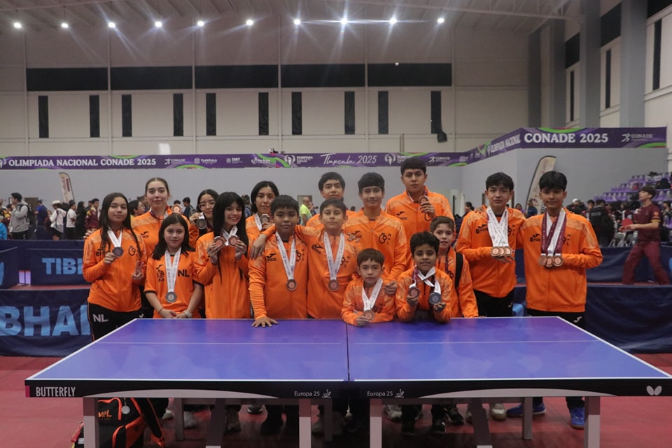 NUEVO LEÓN CIERRA CON 10 MEDALLAS EN TENIS DE MESA EN LA OLIMPIADA NACIONAL CONADE 2025