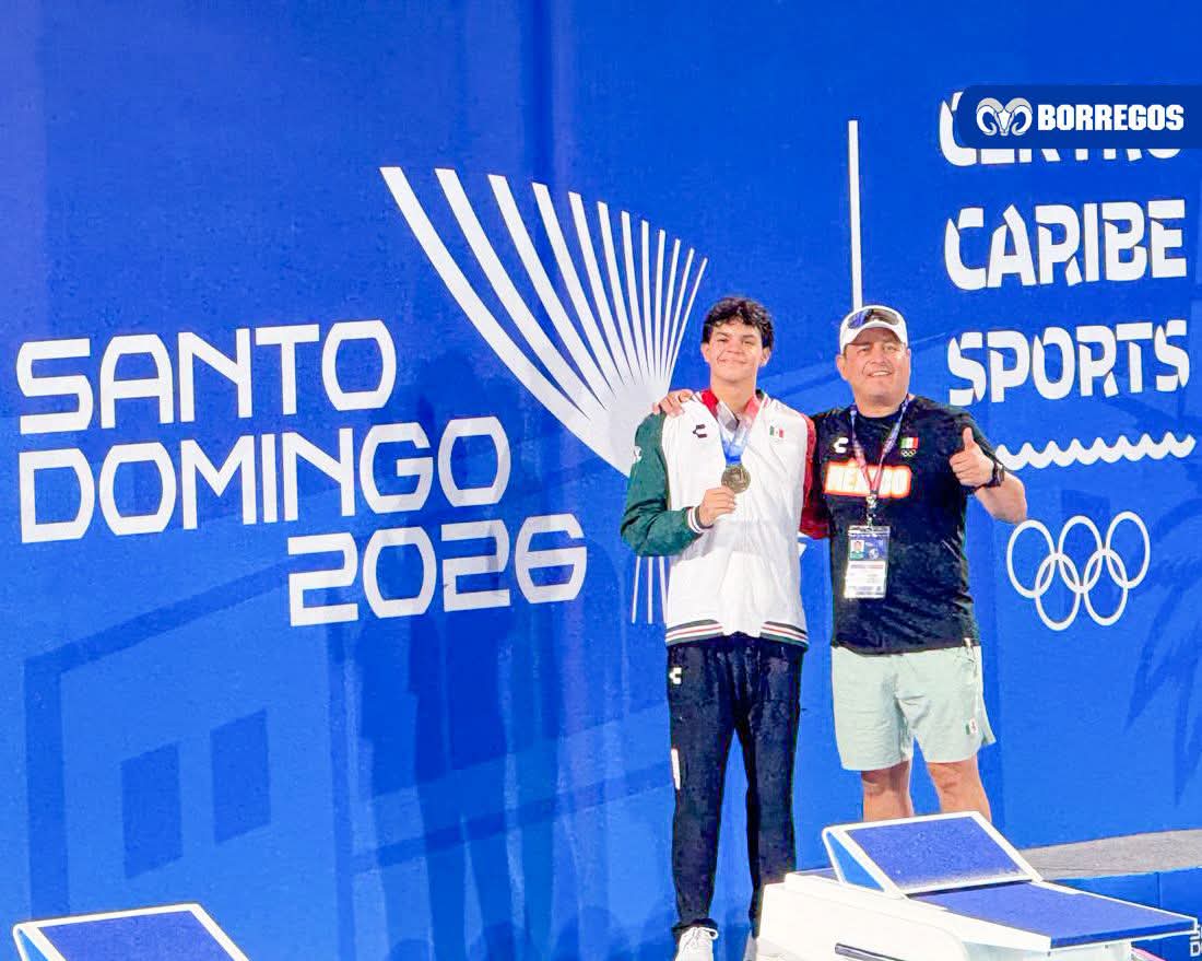 BRILLA EL NADADOR NEOLEONÉS DANIEL SABORÍO AL CONQUISTAR MEDALLA DE ORO PARA MÉXICO EN EL RELEVO 4X200M LIBRE EN SANTO DOMINGO 2026 